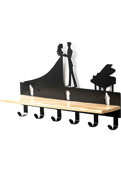 Duvara Montaj Kanca Portmanto 8 Demir Kanca ile Askı Duvar Asılı Kapı Portmanto Kanca Anahtarlık Mutfak - 8 Kanca (Yurt Dışından)