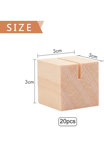 20PCS Wooden Name Card Holder Wooden Table Number Stands Solid Wood Place Card Holders For Name Tags,pictures,postcards (Yurt Dışından)