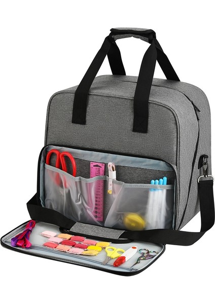 Büyük Dikiş Makinesi Çantası Saklama Çantası Tote Çok Fonksiyonlu Taşınabilir Organizatör Çanta Dikiş Aksesuarları-Gri (Yurt Dışından) indirimleri