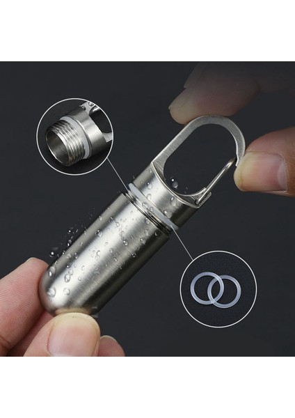 Mini Sealed Storage Pill Box Pill Container Storage Box Stainless Steel Waterproof Outdoor Travel Kit (Small) (Yurt Dışından) indirimleri