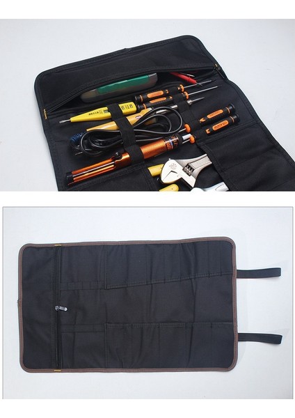 Cepli Ingiliz Anahtarı Rulo Alet Rulo Kese Çantası, El Işi Için Su Geçirmez Kanvas Anahtar Rulo Organizatör Çantası - B (Yurt Dışından) indirimleri