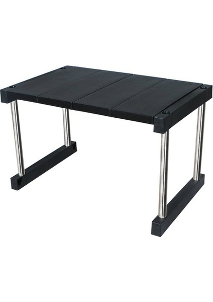 Kitchen Cabinet Counter Shelf Organizer Expandable Stackable Spice Rack For Dish Sauce Black (Yurt Dışından)