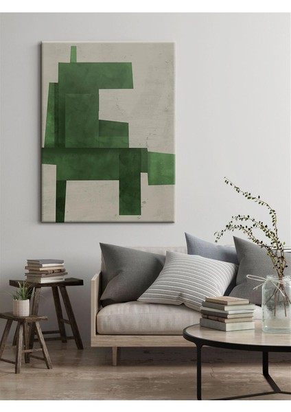 Kanvas Yeşil Renkli Geometrik Modern Tablo 1032