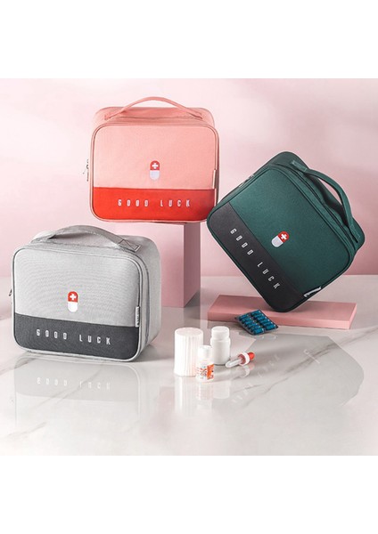 Yürüyüş, Sırt Çantasıyla Seyahat, Kamp, Seyahat, Araba ve Bisiklete Binme Için 2x Taşınabilir Saklama Çantası Çok Fonksiyonlu Ilk Yardım Çantası Yeşil (Yurt Dışından) indirimleri