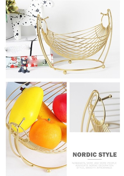Nordic Fruit Basket Snack Storage Basket Personalized Home Fruit Tray Desktop Snack Storage Basket (Yurt Dışından) fırsatları