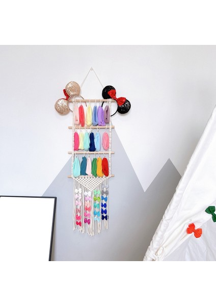 Headband Holder Hair Bows Organizer For Girls, Baby Hair Bow Holder Hair Clips Organizer With 30 Pcs Plastic Hooks (Yurt Dışından) modelleri