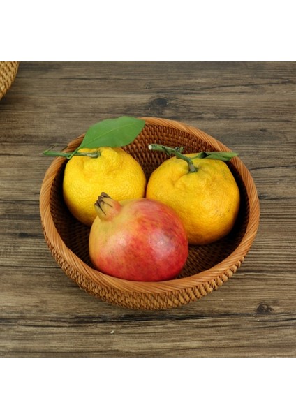 3pcs Rattan Meyve Sepeti Aperatif Ekmek Sepeti Yuvarlak Dokuma Sepet Dokuma Depolama Sepeti (Yurt Dışından) modelleri