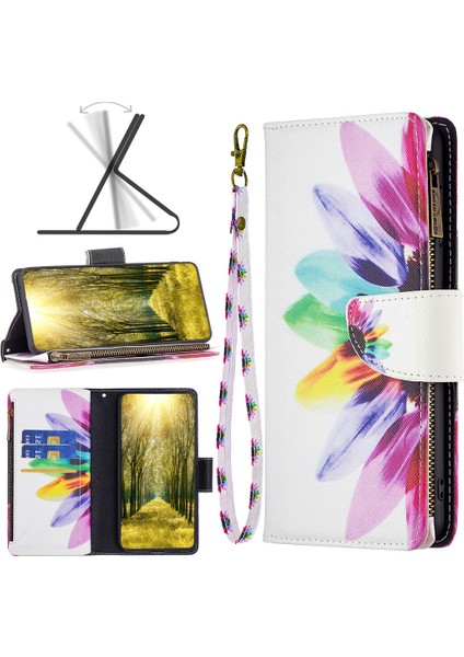 Ile Uyumlu Samsung Galaxy S23 Fe Kılıf Premium Pu Deri Fermuarlı Cüzdan Kart Yuvası Bilek Kayışı Kapaklı (Yurt Dışından) fiyatları