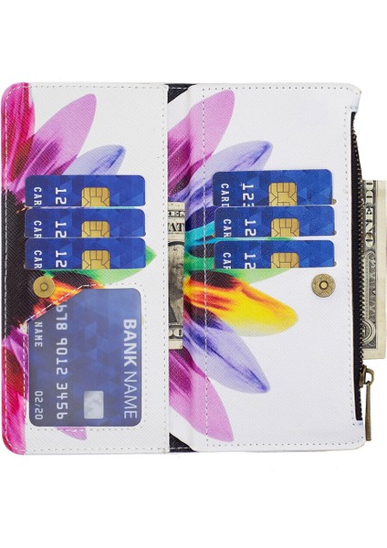 Ile Uyumlu Samsung Galaxy S23 Fe Kılıf Premium Pu Deri Fermuarlı Cüzdan Kart Yuvası Bilek Kayışı Kapaklı (Yurt Dışından) fırsatları