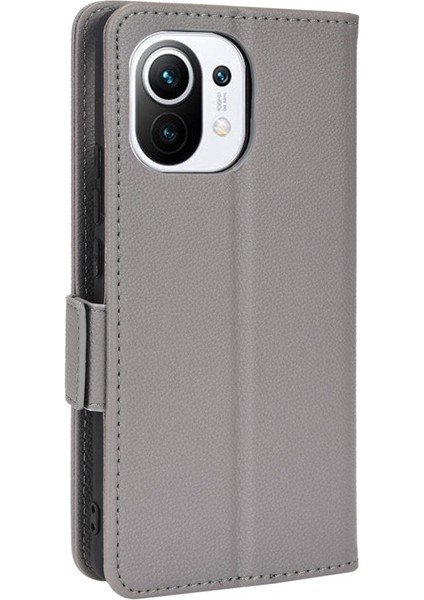 Xiaomi Mi 11 Için Kılıf Yan Toka Manyetik Pu Deri Cüzdan Kart Yuvaları (Yurt Dışından) modelleri