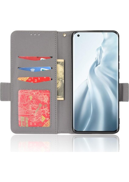 Xiaomi Mi 11 Için Kılıf Yan Toka Manyetik Pu Deri Cüzdan Kart Yuvaları (Yurt Dışından) fırsatları