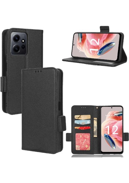 Xiaomi Redmi Için Not 12 4g Pu Deri Manyetik Cüzdan Yan Toka (Yurt Dışından)