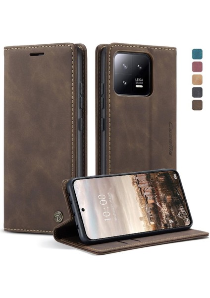 Xiaomi 13 Için Flip Case Folio Kitap Durumda Kart Yuvası Kickstand Manyetik (Yurt Dışından)