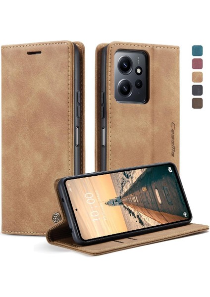 Xiaomi Redmi Not 12 Için Flip Case 4g Manyetik Kapatma Darbeye Vaka Pu (Yurt Dışından)