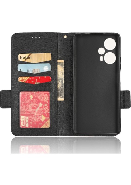 Xiaomi Poco F5 5g Için Kılıf Cüzdan Kart Yuvaları Tutucu Yan Toka Manyetik (Yurt Dışından) modelleri