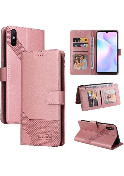 Xiaomi Redmi 9A Üç Kart Yuvaları Premium Deri Kickstand Için Flip Case (Yurt Dışından)
