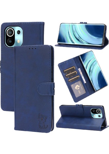 Xiaomi Mi 11 Için Cüzdan Durumda Tüm Yuvarlak Koruma Kickstand Kart Tutucu (Yurt Dışından)