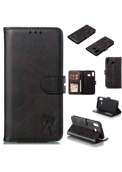 Samsung Galaxy A10S Için Cüzdan Durumda Kickstand Kart Tutucu Kabartmalı Tüm (Yurt Dışından)