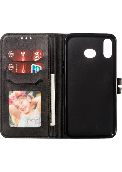 Samsung Galaxy A10S Için Cüzdan Durumda Kickstand Kart Tutucu Kabartmalı Tüm (Yurt Dışından) modelleri