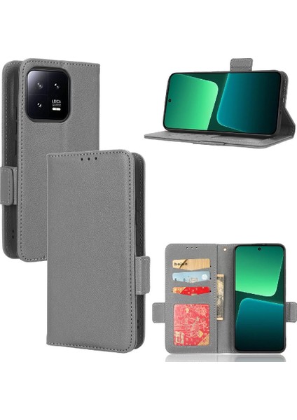 Xiaomi 13 Için Kılıf Cüzdan Yan Toka Kart Yuvaları Tutucu Pu Deri Manyetik (Yurt Dışından) modelleri