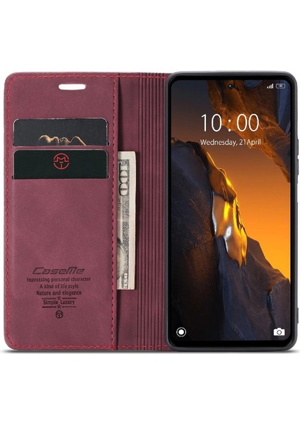 Xiaomi Poco F5 5g Manyetik Kapatma Için Flip Case Darbeye Çevir Folio Pu (Yurt Dışından)