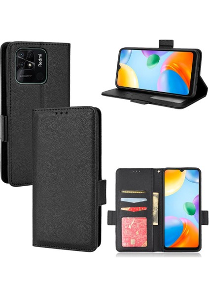 Xiaomi Redmi 10C Için Kılıf Yan Toka Cüzdan Manyetik Pu Deri Kart (Yurt Dışından)