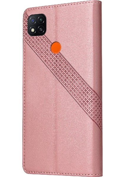 Xiaomi Redmi 9c Kickstand Premium Deri 4 Için Flip Case Köşe Üç (Yurt Dışından)