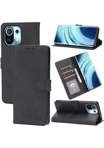 Xiaomi Mi 11 Için Cüzdan Durumda Tüm Yuvarlak Koruma Kickstand Kart Tutucu (Yurt Dışından)
