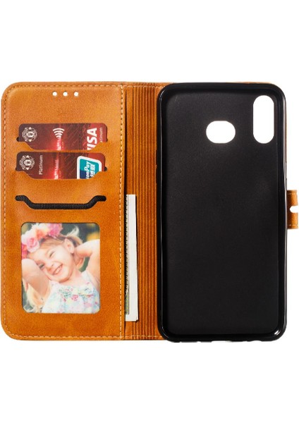 Samsung Galaxy A10S Için Cüzdan Durumda Kickstand Kart Tutucu Kabartmalı Tüm (Yurt Dışından) indirimleri