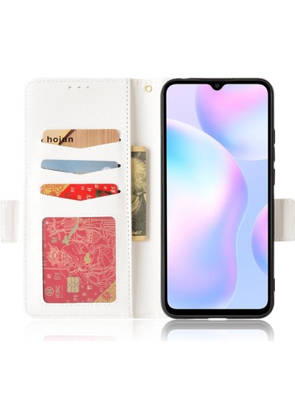 Xiaomi Redmi 9A Manyetik Cüzdan Kart Yuvaları Tutucu Yan Toka Pu (Yurt Dışından)