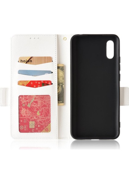 Xiaomi Redmi 9A Manyetik Cüzdan Kart Yuvaları Tutucu Yan Toka Pu (Yurt Dışından)