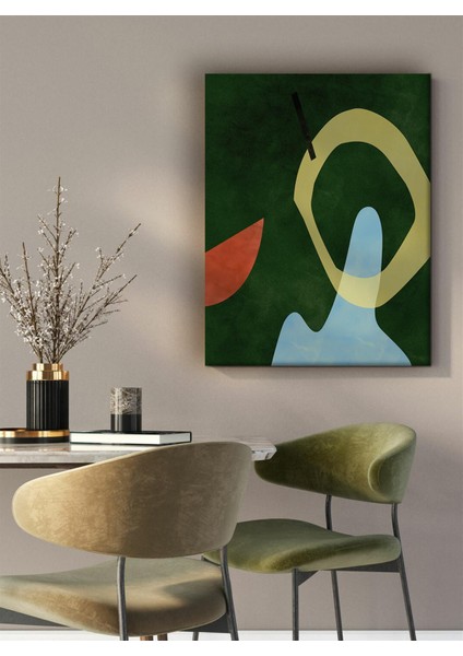 Kanvas Yeşil Renkli Geometrik Modern Tablo 1037