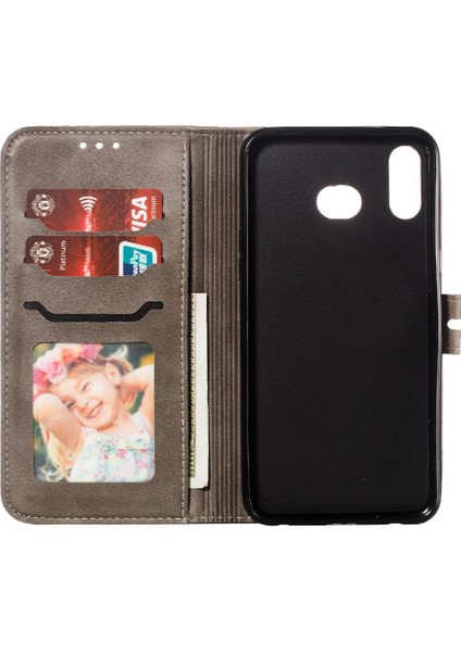Samsung Galaxy A10S Için Cüzdan Durumda Kickstand Kart Tutucu Kabartmalı Tüm (Yurt Dışından) modelleri