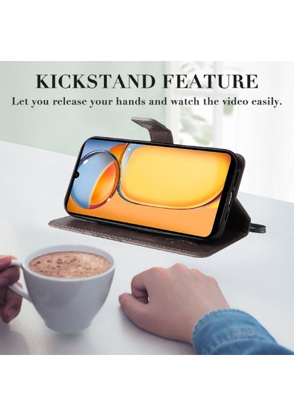 Kart Yuvası Standı ile Xiaomi Redmi 13C 4g Için Kılıf Pu Deri Kapak Çevirin (Yurt Dışından) indirimleri