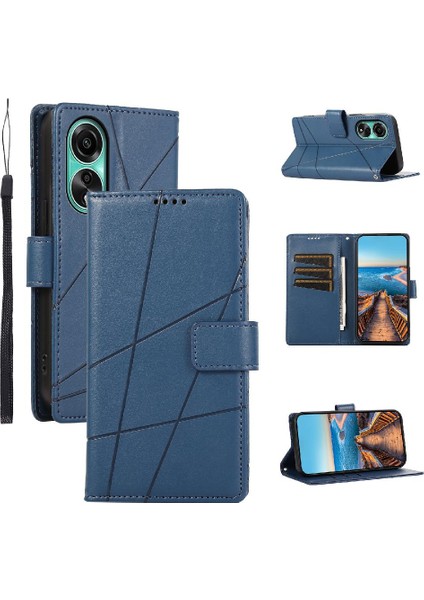 Oppo A78 4g Kickstand Üç Kart Yuvaları Için Flip Case Şok Emici (Yurt Dışından)