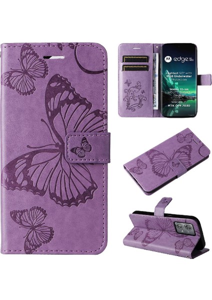 Motorola Moto Kenar 40 Neo 5g Flip Kickstand Manyetik Kapak ile Kılıf (Yurt Dışından)