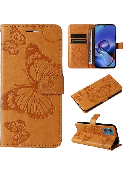 Motorola Moto G54 5g Pu Deri Flip Kickstand Için Kılıf Kart Yuvası ile (Yurt Dışından)