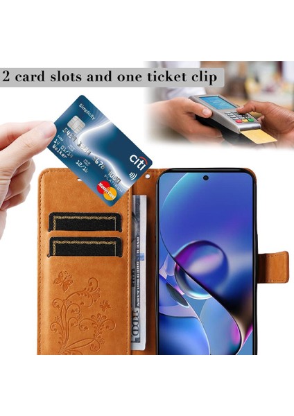 Motorola Moto G54 5g Pu Deri Flip Kickstand Için Kılıf Kart Yuvası ile (Yurt Dışından) fırsatları