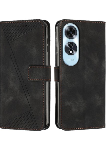 Oppo A60 4g Pu Deri Kart Ekleme Için Kılıf Tam Koruma Flip (Yurt Dışından)