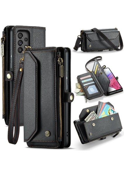 Samsung Galaxy A53 5g Için Crossbody Durumda Rfid Engelleme Kart Tutucu Kılıf (Yurt Dışından)