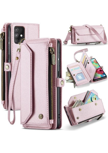 Samsung Galaxy A71 4g Için Crossbody Durumda Rfid Engelleme Durumda Cüzdan Cüzdan (Yurt Dışından)