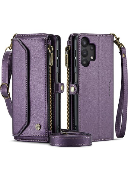 Samsung Galaxy A32 5g Fermuar Faturaları Yuvası Rfid Engelleme Için Crossbody Durumda (Yurt Dışından)