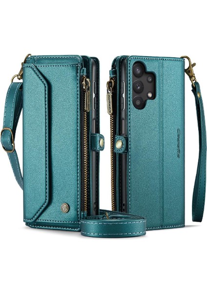 Samsung Galaxy A32 5g Fermuar Faturaları Yuvası Rfid Engelleme Için Crossbody Durumda (Yurt Dışından)
