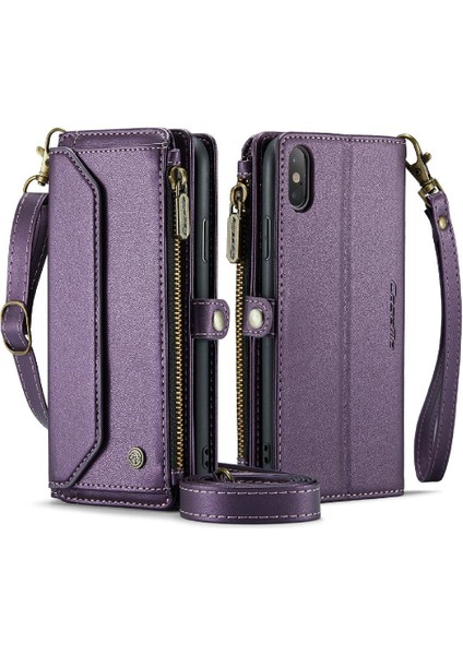 Iphone Xs Max Kart Tutucu Için Crossbody Durumda Rfid Engelleme Cüzdan Kılıf Için (Yurt Dışından)
