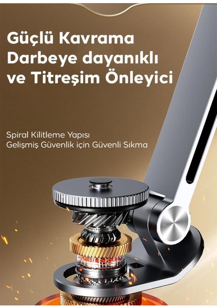 Süper Dayanıklı Açı ve Yükseklik Ayarlı Kelepçli Telefon ve Tablet Tutucu Stand, Klipsli Düşmez Tutucu