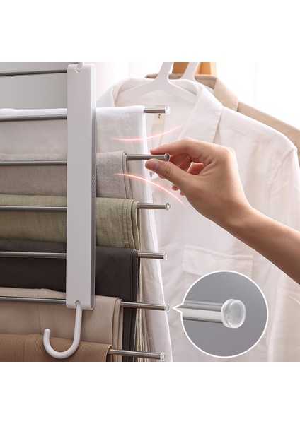 Ecoco Çok Fonksiyonlu Pantolon Depolama Rafı Ayarlanabilir Pantolon Kravat Depolama Paslanmaz Çelik Elbise Askısı Havlu Rafları A (Yurt Dışından) fırsatları