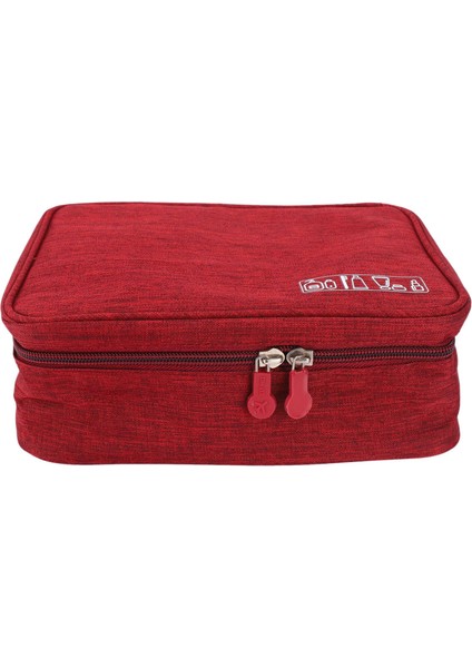 Kırmızı Su Geçirmez Kare Kadın Erkek Makyaj Yıkama Tuvalet Kozmetik Çantası Makyaj Seyahat Seti Organizatör Çantası Şeffaf Aralığı (Yurt Dışından)