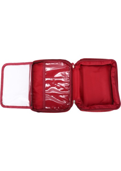 Kırmızı Su Geçirmez Kare Kadın Erkek Makyaj Yıkama Tuvalet Kozmetik Çantası Makyaj Seyahat Seti Organizatör Çantası Şeffaf Aralığı (Yurt Dışından) fırsatları