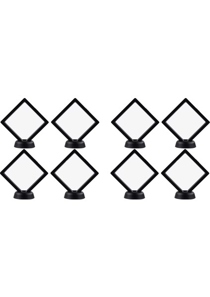 8 Parça Mücadelesi Para Tutucu 3D Yüzer Çerçeve Braketi ile Kararmaz Mücevher Kutusu Para Vitrin Siyah (Yurt Dışından)
