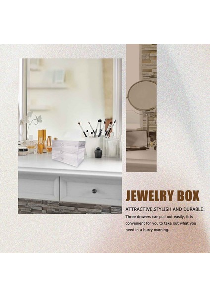 Plastik Takı Saklama Kutusu Küpe Teşhir Standı 3 Dikey Çekmeceli Organizatör Tutacağı (Şeffaf) (Yurt Dışından) modelleri